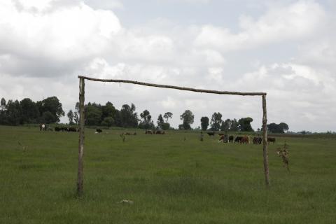 image Portería de fútbol en una aldea, Etiopía