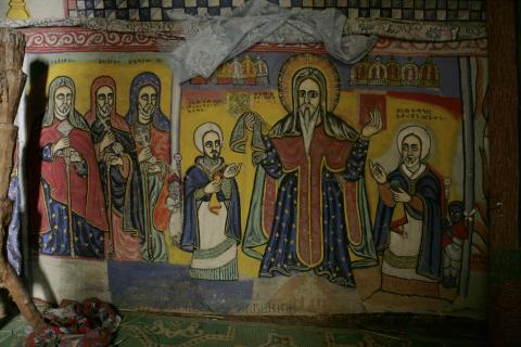 image Los Tres Reyes adorando a Dios Padre, monasterio Kibran Gabriel, Etiopía