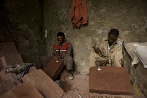 image Trabajo de restauración del recinto real de Fasil Ghebi, Etiopía