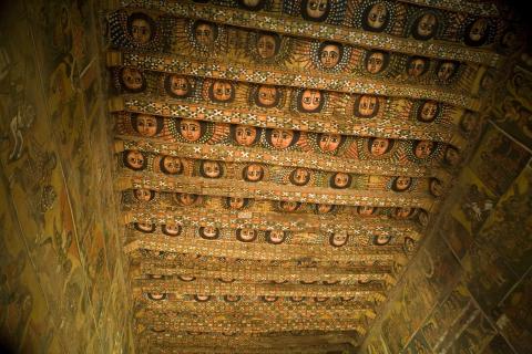 image Techo decorado con querubines, monasterio Debre Birhan Selassie, Etiopía