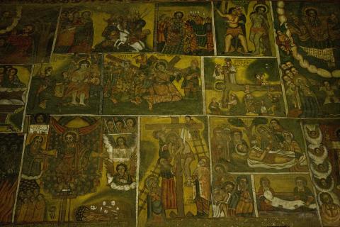 image Fresco de la vida de Jesús y del emperador Iyasu I, monasterio Debre Birhan Selassie, Etiopía