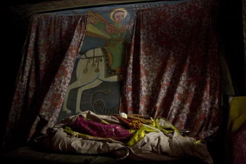 image Pintura que representa a San Jorge en Bete Giorgis, Lalibela, Etiopía