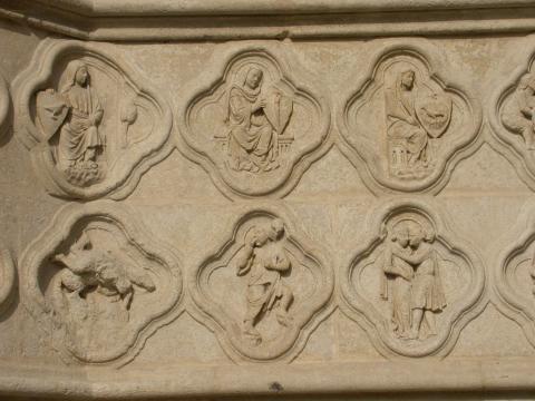 image Cuadrifolios del portal de San Salvador de la Catedral de Amiens, Francia