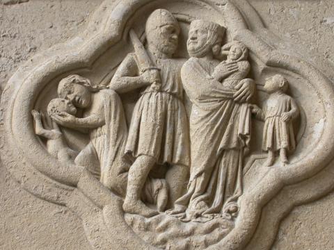 image Cuadrifolios del portal de la Madre de Dios de la Catedral de Amiens, Francia