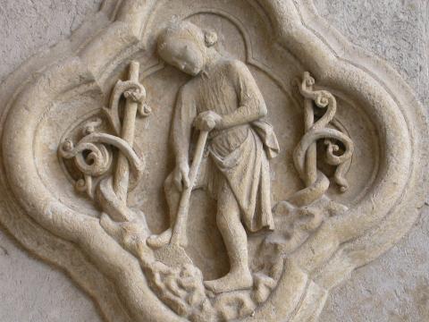 image Cuadrifolio del portal de San Fermín de la Catedral de Amiens, Francia