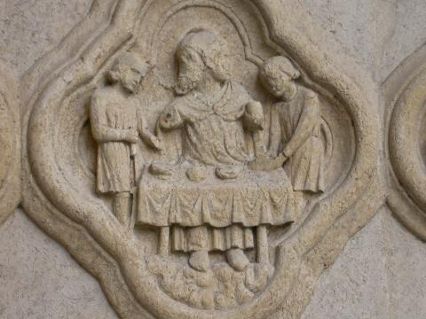 image Cuadrifolio del portal de San Fermín de la Catedral de Amiens, Francia