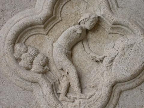 image Cuadrifolio del portal de San Fermín de la Catedral de Amiens, Francia