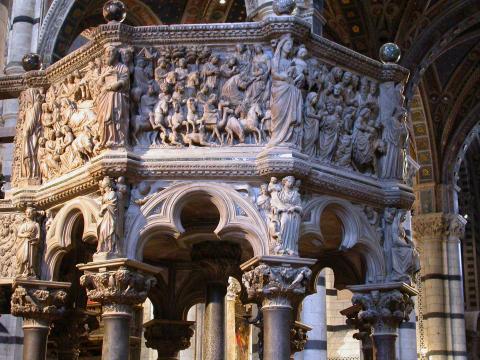 image Cuerpo superior del púlpito de la Catedral de Siena, Italia