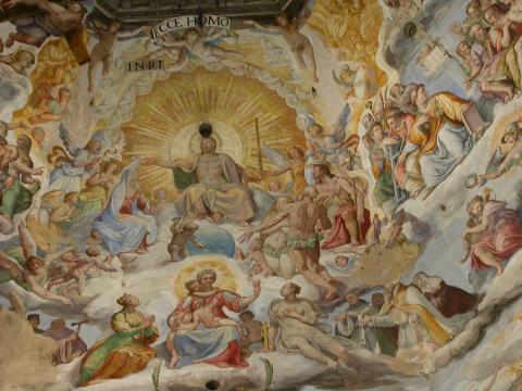image Detalle de los frescos de la cúpula del Duomo o Catedral de Florencia, Italia