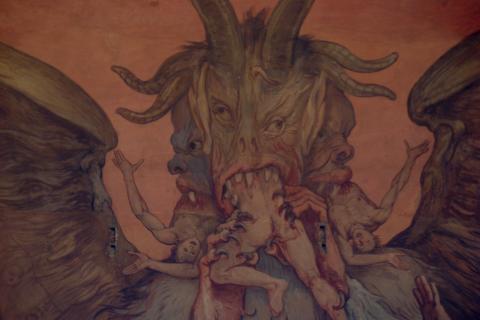 image Fresco sobre el Demonio en el Duomo o Catedral de Florencia, Italia
