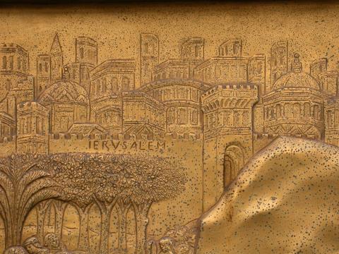 image Detalle de la Puerta del Paraíso del Baptisterio, Florencia, Italia