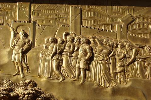 image Detalle de la Puerta del Paraíso del Baptisterio, Florencia, Italia