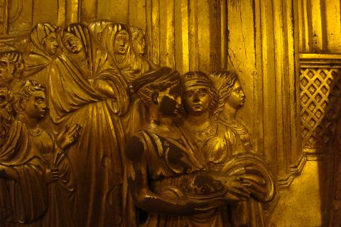image Detalle de la Puerta del Paraíso del Baptisterio, Florencia, Italia