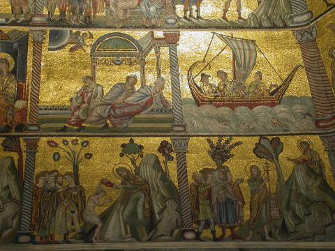 image Detalle del mosaico de la cúpula del Baptisterio, Florencia, Italia