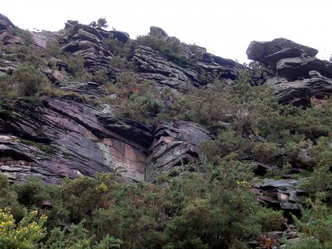 image Formación rocosa en el monte Larrun, Pirineos Atlánticos, Francia