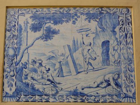 image Azulejos pintados en el Hospital de la Caridad, Sevilla