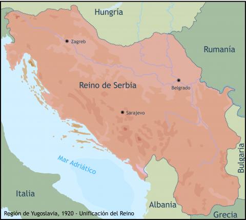 ilustracion Región de Yugoslavia en 1920: la unificación del reino 