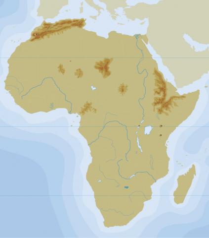 ilustracion Mapa físico de África 