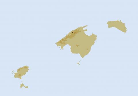 ilustracion Mapa físico de Baleares 