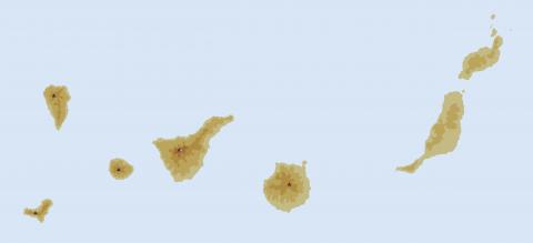 ilustracion Mapa físico de Canarias 