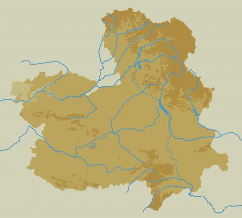 ilustracion Mapa físico de Castilla la Mancha 