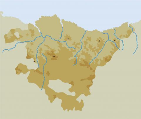 ilustracion Mapa físico del País Vasco 