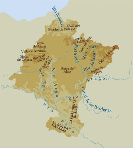 ilustracion Mapa físico de Navarra 
