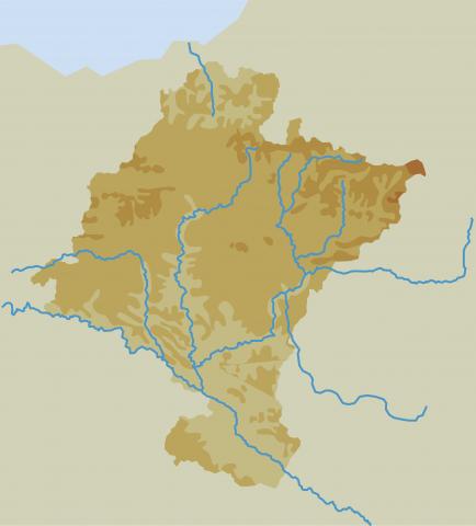 ilustracion Mapa físico de Navarra 