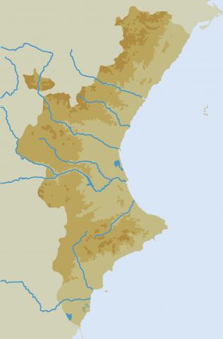 ilustracion Mapa físico de Valencia 