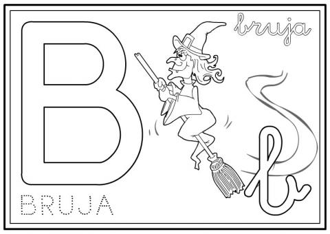ilustracion Letra B: bruja