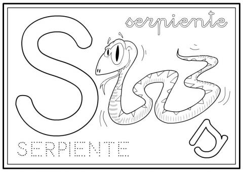 ilustracion Letra S: serpiente