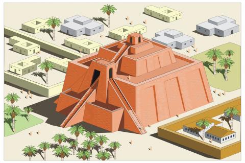 ilustracion Imagen de un Zigurat de Mesopotamia