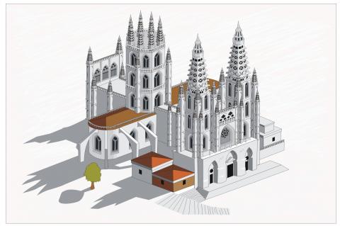 ilustracion Imagen de una catedral gótica tipo
