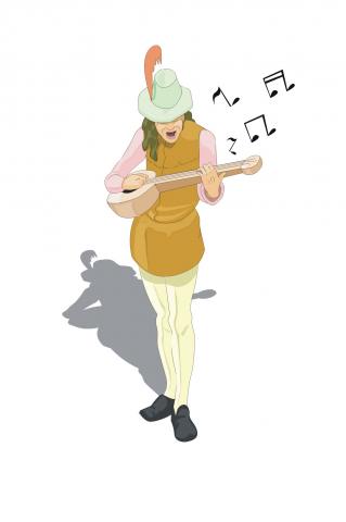 ilustracion Imagen tipo de un trovador de la Edad Media