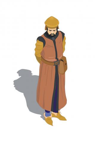 ilustracion Imagen tipo de un personaje burgués de la Edad Media