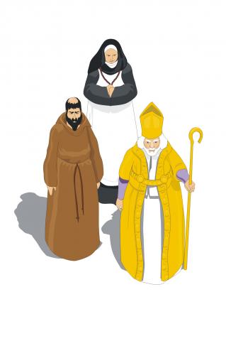 ilustracion Imagen tipo del clero de la Edad Media