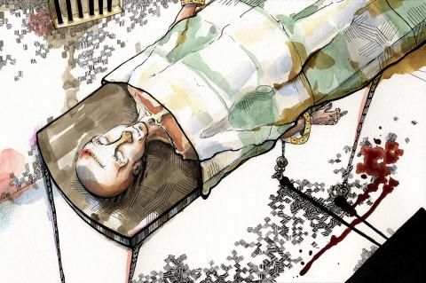 ilustracion El Sur: Se despertó con náuseas, vendado, en una celda que tenía algo de pozo