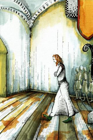 ilustracion El espejo y la máscara: Como signo de nuestra aprobación, toma este espejo que es de plata