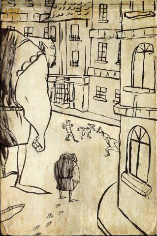 ilustracion Canción de Navidad: Observan las calles, llenas de alegría navideña