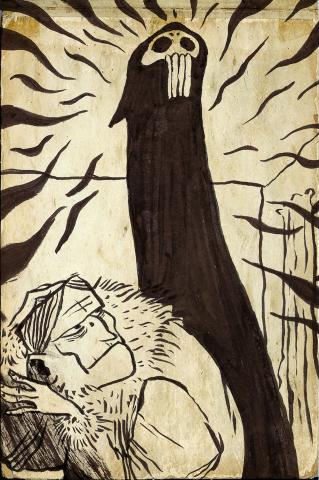 ilustracion Canción de Navidad: Aparición del fantasma de las navidades futuras