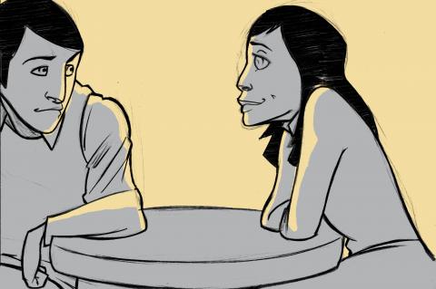 ilustracion El diario de Ana Frank: Enamorándose