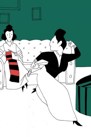 ilustracion Noches blancas: La criada enganchada a la abuela