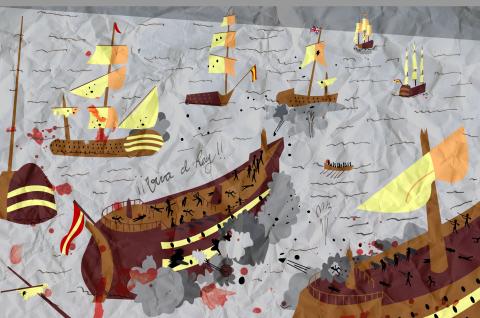 ilustracion Trafalgar: Santa Ana traba una nueva lucha