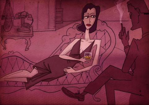 ilustracion El sueño eterno: Marlowe charla con Vivian