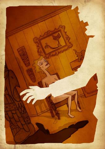 ilustracion El sueño eterno: Marlowe entra en casa de Geiger