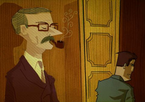 ilustracion El sueño eterno: Marlowe habla con el capitán Gregory