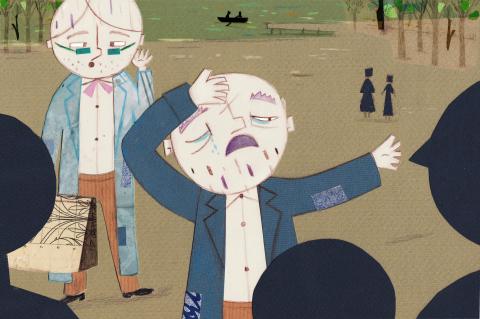 ilustracion Las aventuras de Huckleberry Finn: Los pícaros preparan otro timo