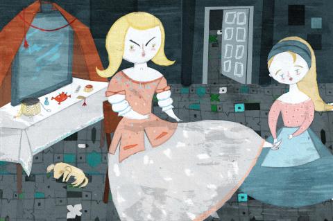 ilustracion Los tres mosqueteros: Milady y su criada Ketty