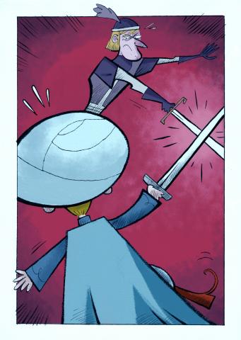 ilustracion La historia interminable: Hynreck el Héroe contra Bastián