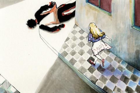 ilustracion El extraño caso del doctor Jekyll y el señor Hyde: Hyde va a pisotear a la niña